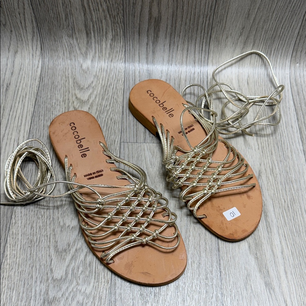 Cocobelle  Gold Gladiator Sandals